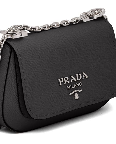 prada flap logo saffiano bag